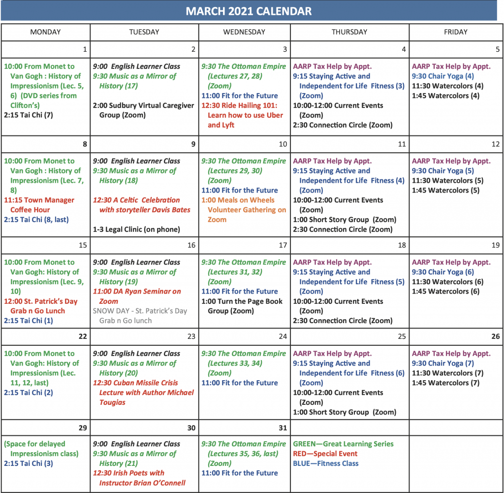 March Calendar