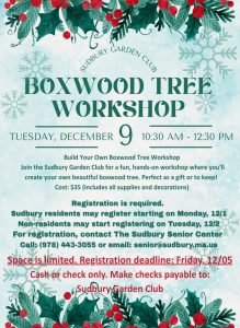 boxwood tree workshop